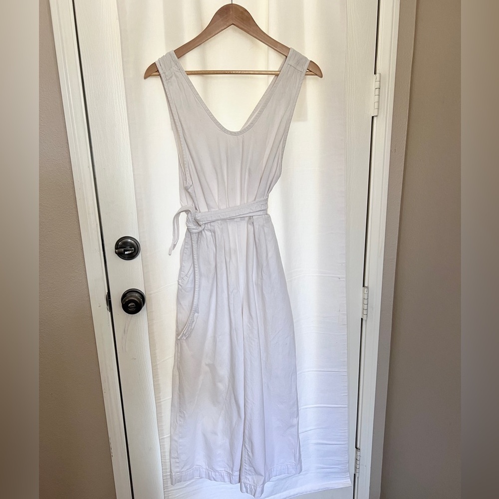 Free People 100% Cotton Open Back Tie Waist Jumpsuit